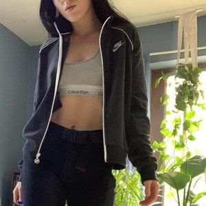 ◼️◾️▪️Nike black & white velour zip up▪️◾️◼️